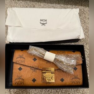 New MCM Tracy Crossbody Wallet in Visetos.